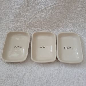 Rae Dunn Laugh Share Party Trinket Dishes